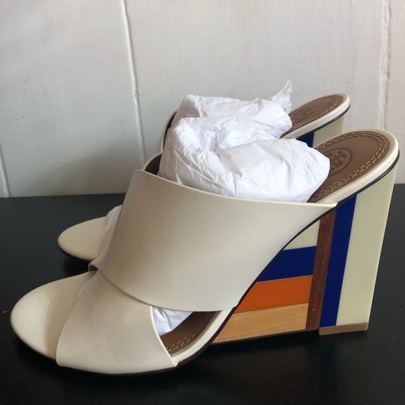 NWT Tory Burch Crisscross Mule Color Cube Wedge - Picture 4 of 6